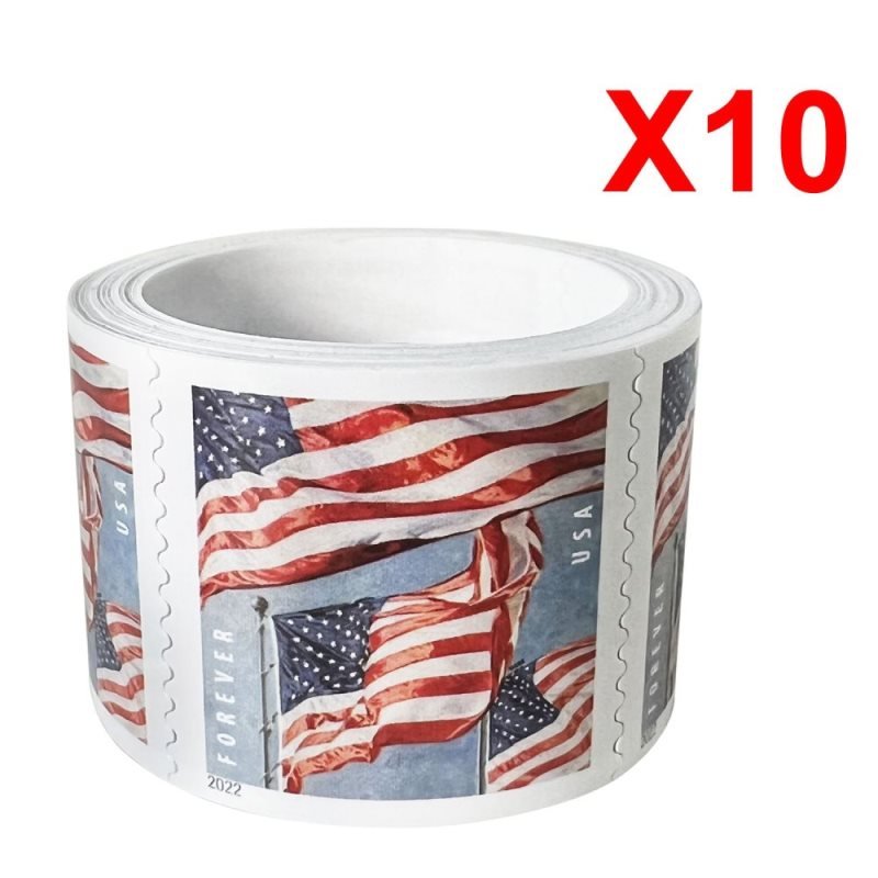 U.S. Flag 2022, 100Pcs/Rolls (1000 Pcs)